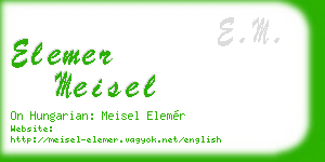 elemer meisel business card