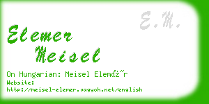 elemer meisel business card